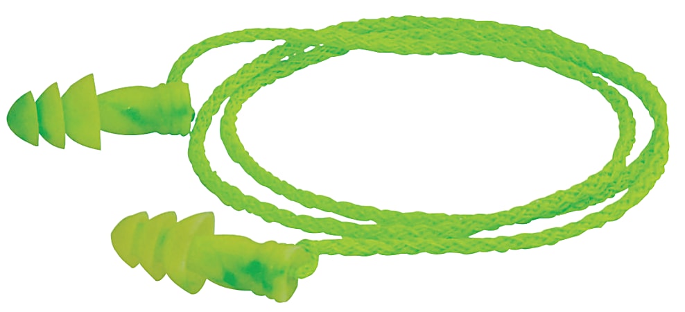 JETZ Reusable Earplugs, TPE, Bright Green, Corded