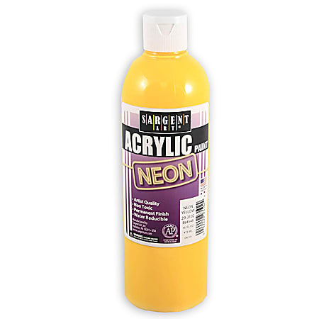 Sargent Art Neon Acrylic Paint, 16 Oz, Yellow