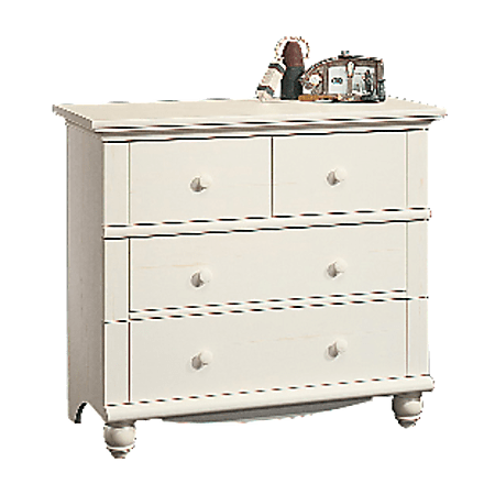 Sauder® Harbor View 3-Drawer Chest, 34 3/4"H x 39 3/8"W x 17 5/8"D, Antiqued White