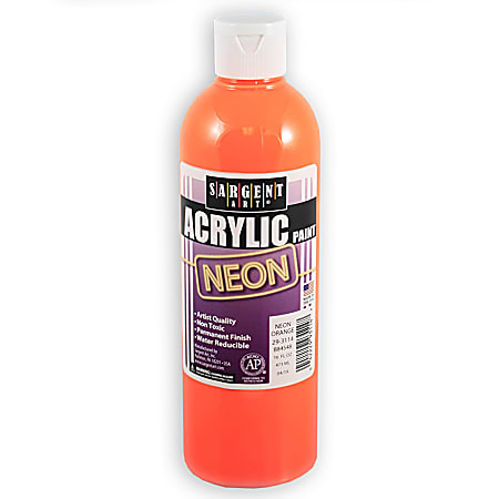 Sargent Art Neon Acrylic Paint, 16 Oz, Orange