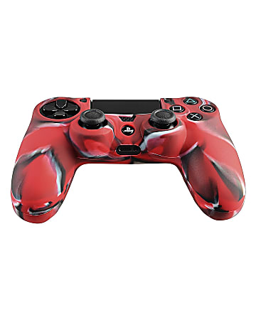 Insten Silicone Skin Case For Sony PlayStation 4 Controller, Camouflage Navy Red