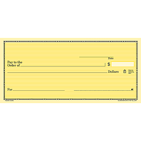 Personal Wallet Checks, 6" x 2 3/4", Singles, Yellow Safety, Box Of 150