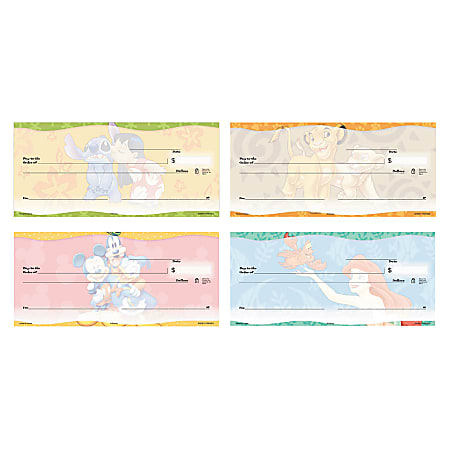 Personal Wallet Checks, 6" x 2 3/4", Duplicates, Disney & Friends, Box Of 150