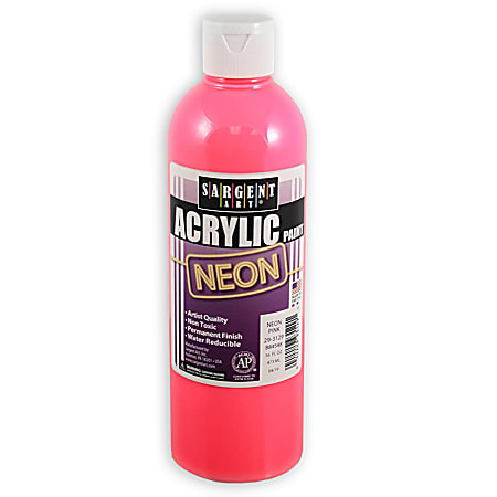 Sargent Art Neon Acrylic Paint, 16 Oz, Pink