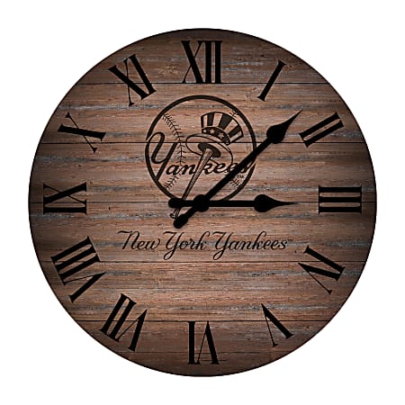 Imperial MLB Rustic Wall Clock, 16”, New York Yankees