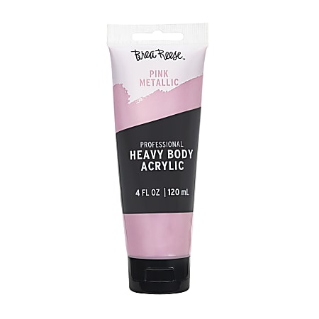 Brea Reese Professional Heavy-Body Acrylic Paint, 4 Oz, Metallic Pink