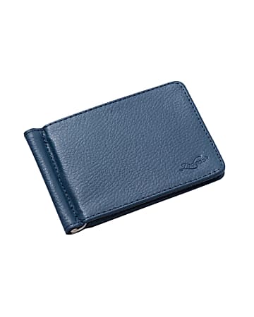 Zodaca Stylish Thin Leather Wallet With Removable Money Clip, Dark Blue
