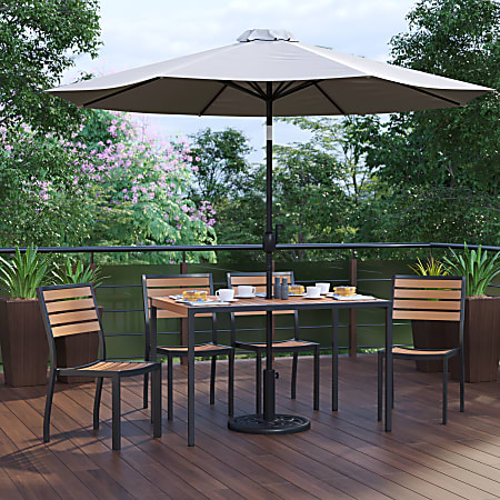 Flash Furniture Lark 7-Piece All-Weather Patio Set, 29-1/2”H x 30”W x 48”D, Gray