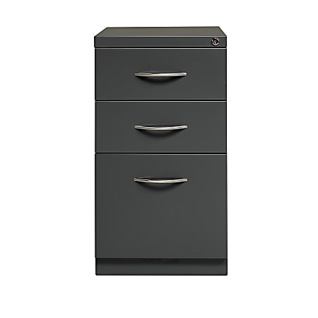 Hirsh® 23"D Vertical 3-Drawer Mobile Pedestal File Cabinet, Charcoal
