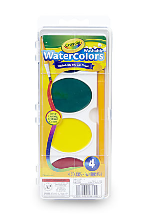 Crayola Washable Watercolor Set 16 Semi Moist Oval Pans 1 Brush - Crayola