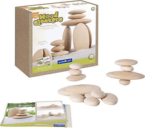 Guidecraft Wood Stackers 30-Piece River Stones Kit
