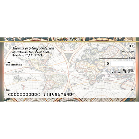 Personal Wallet Checks, 6" x 2 3/4", Duplicates, Old World, Box Of 150