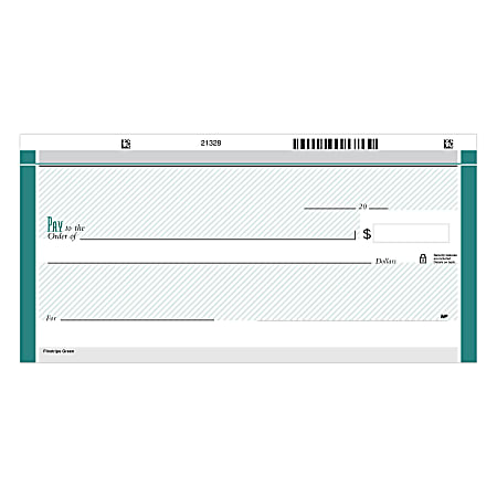 Personal Wallet Checks, 6" x 2 3/4", Duplicates, Pinstripe Green, Box Of 120