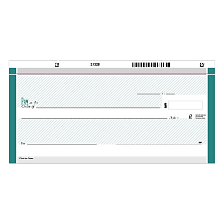 Personal Wallet Checks, 6" x 2 3/4", Duplicates, Pinstripe Green, Box Of 150