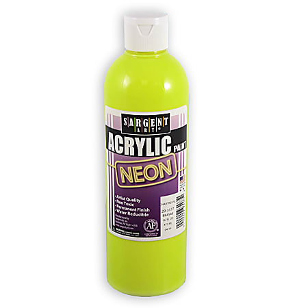 Sargent Art Neon Acrylic Paint, 16 Oz, Chartreuse