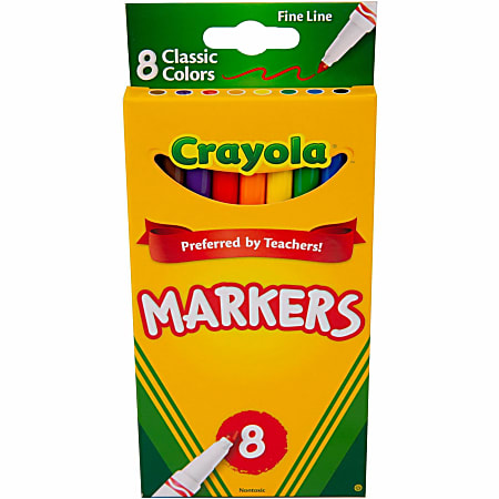 Crayola Broad Line Markers Assorted Classic And Bright Colors Box