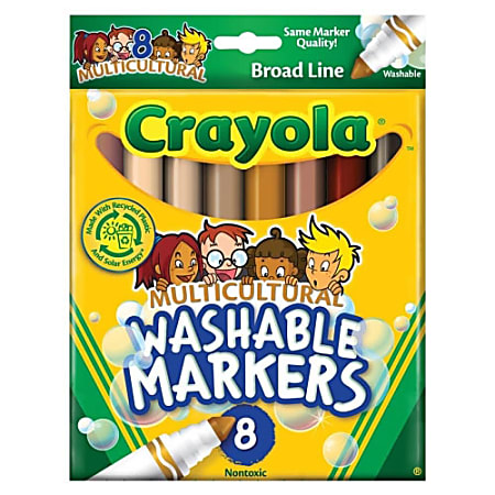 Crayola Multicultural Washable Markers Assorted Colors Box Of