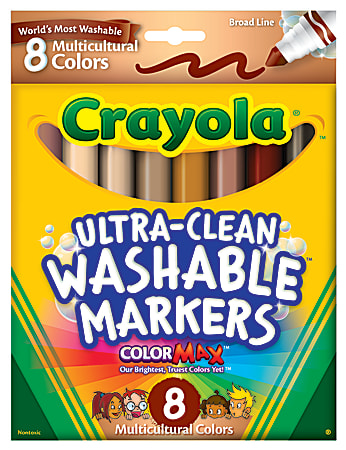 Crayola® Multicultural Washable Markers, Assorted Colors, Box Of 8