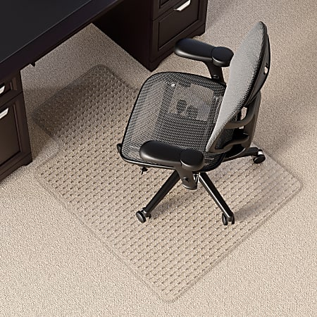 Realspace Heavy Duty Chair Mat With Lip, Clear Office Chair Mat For Carpet