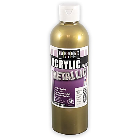 Sargent Art Metallic Acrylic Paint, 16 Oz, Antique Gold