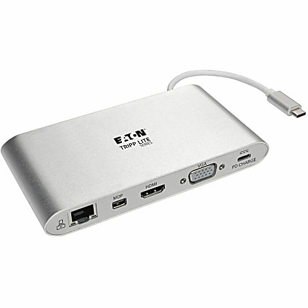 Tripp Lite USB-C Docking Station w/ USB-A , HDMI, VGA, mDP, Gbe, Memory Cards 3.5mm, USB C PD Charging 4K @ 30Hz -  - U442DOCK1