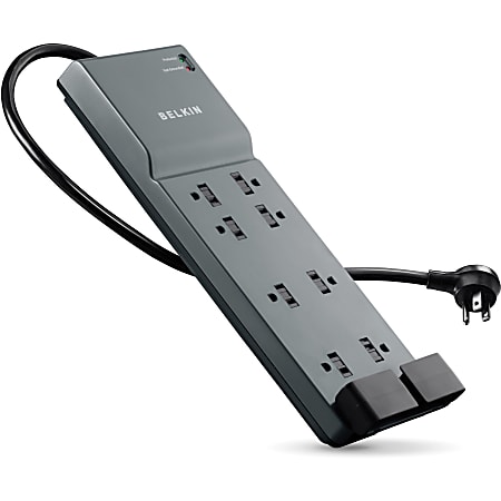Belkin® Home/Office Series Surge Protector, 8 Outlets, Phone Line Protection, 6' Cord, 3390 Joules, Black