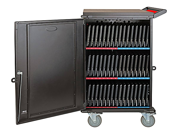 Tripp Lite 48-Device AC Mobile Charging Cart Storage Station for Laptops, Chromebooks, Tablets 120V, NEMA 5-15P, 10 ft. Cord, Black - Cart charge and management - for 48 notebooks - lockable - heavy duty steel - black