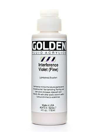 Golden Fluid Acrylic Paint, 4 Oz, Interference Violet Fine