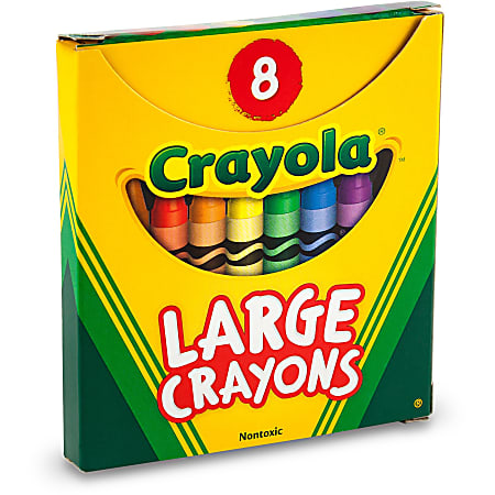 Crayola Large Crayon Set Assorted Colors Box Of 8 - ODP Business