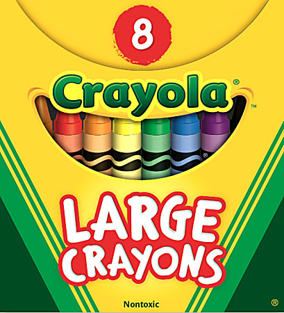 Prang Large Molded Crayon Set in Lift Lid Box, Assorted Color, Set of 8