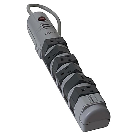 Belkin® SurgeMaster Office 8-Outlet Surge Suppressor, 6"™, Black/Gray