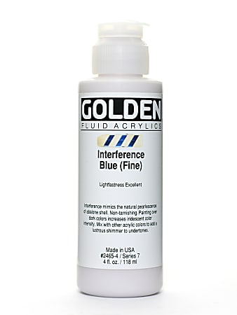 Golden Fluid Acrylic Paint, 4 Oz, Interference Blue Fine