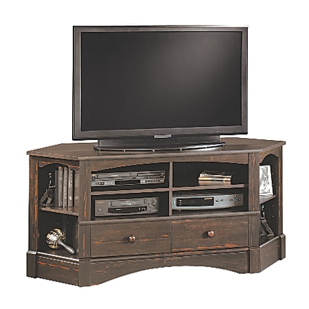 Sauder® Harbor View Corner Entertainment Credenza, Antiqued Paint