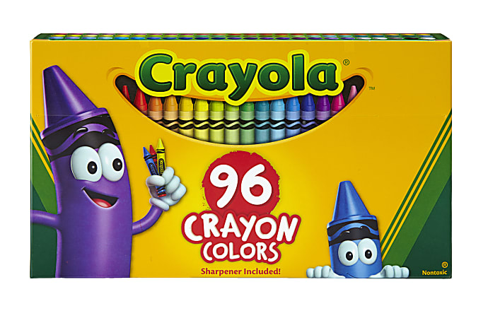 Crayola® Standard Crayons With Built-In Sharpener, Assorted Colors, Big Box Of 96 Crayons