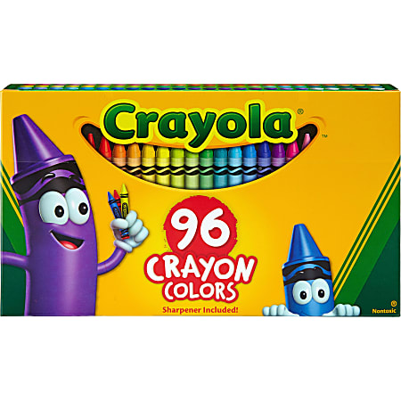 Crayola Standard Crayons With Built In Sharpener Assorted Colors Big Box Of  96 Crayons - Office Depot