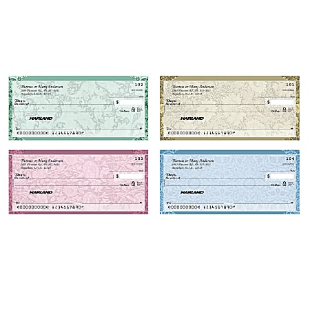 Personal Wallet Checks, 6" x 2 3/4", Duplicates, Romance, Box Of 150