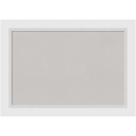 Amanti Art Cork Bulletin Board, 28" x 20", Gray, Blanco White Wood Frame