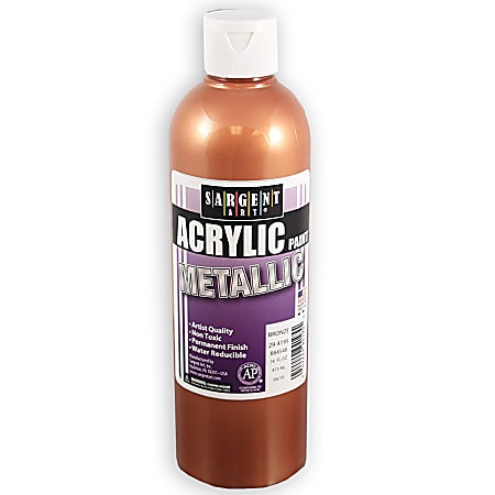 Sargent Art Metallic Acrylic Paint, 16 Oz, Bronze