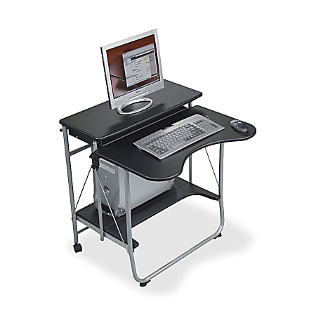 Balt Fold-N-Go Computer Workstation, 29 1/2"H x 27 1/2"W x 29 1/2"D, Black/Silver
