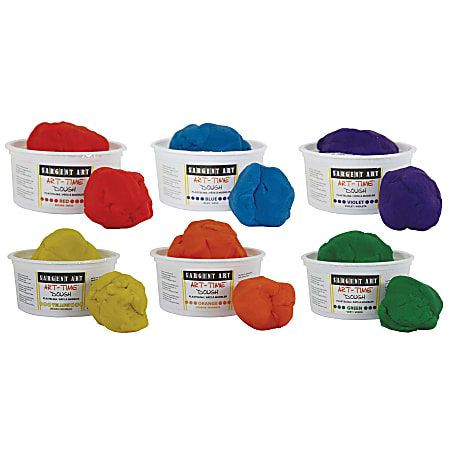 Sargent Art ArtTime Dough, 1 Lb, Assorted Colors, Pack Of 6 Containers