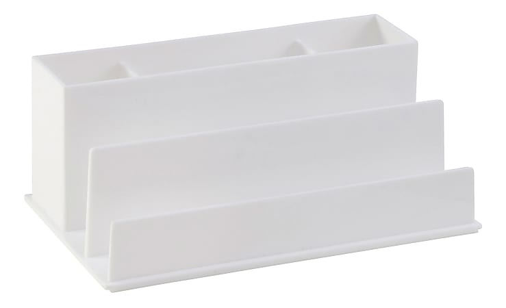 Realspace® White Plastic 5-Compartment Desk Organizer
