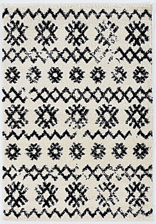 Linon Bijou Area Rug, 60" x 91", Demeter Ivory/Black