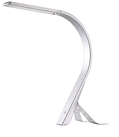 Realspace™ Curved Contemporary LED Task Lamp, Adjustable, 18"H, Silver
