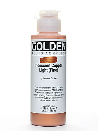 Golden Fluid Acrylic Paint, 4 Oz, Iridescent Copper Light Fine