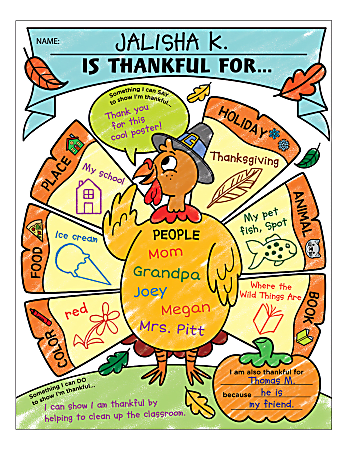 Scholastic® I Am Thankful! Personal Poster Set, 17" x 22", K - Grade 2