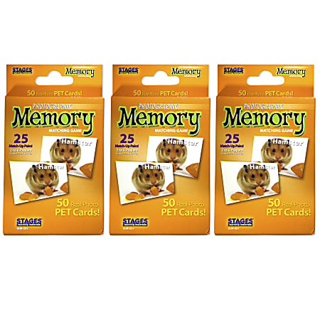 Stages Learning Materials Pets Photographic Memory Matching Games, Pack Of 3 Games