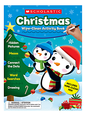 Scholastic® Christmas Wipe-Clean Activity Book, Preschool - Grade 1