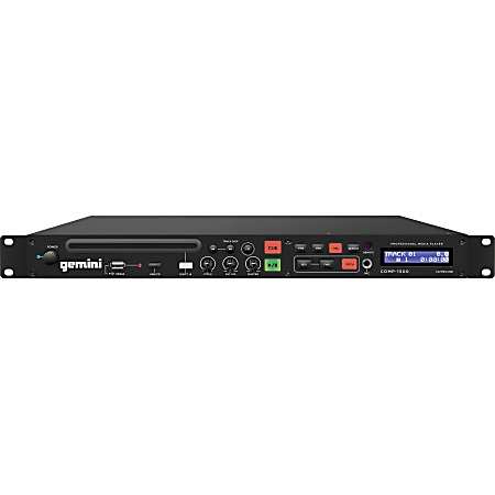 gemini CDMP-1500 19-inch Professional 1U Rackmount Single CD / MP3 / USB Player - CD-R - CD-DA, MP3, WAV Playback - 1 Disc(s) - Black - Rack-mountable