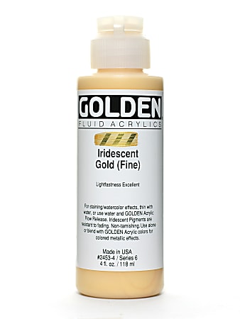 Golden Fluid Acrylic Paint, 4 Oz, Iridescent Gold Fine