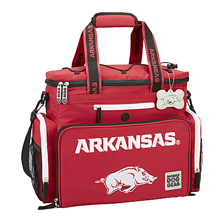 Overland Mobile Dog Gear NCAA Week Away Bag, 12”H x 8”W x 16-1/2”D, Arkansas Razorbacks